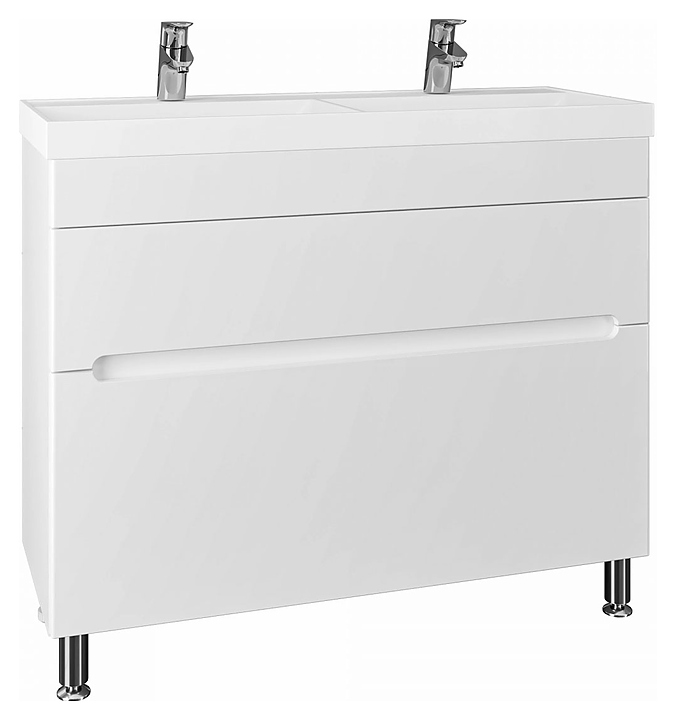 Тумба под раковину СаНта Лондон 100 напольная, 2 ящика, для двойной раковины