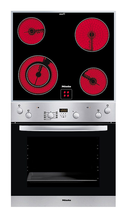 Встраиваемый зависимый комплект Miele H 4212 E сталь + KM 6012