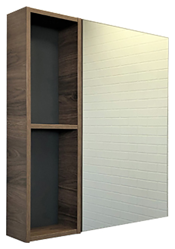 Шкаф зеркальный Comforty Порто-75 71,5х80 см дуб темно-коричневый