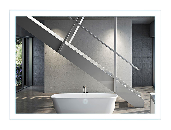 Зеркало Vincea LED VLM-2B800 80×60 см, в алюминиевой раме, c подсветкой, сенсорным выключателем и диммером