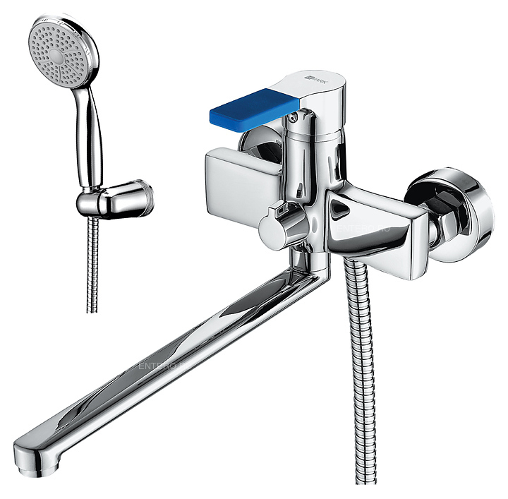 Смеситель для ванны и душа LEMARK Aura LM0651C универсальный, с плоским поворотным изливом, хром