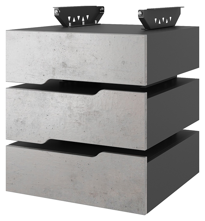 Тумба подвесная КОБОР T-3 black/chicago