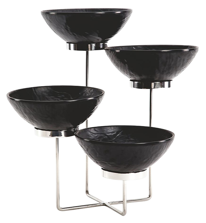 Подставка фуршетная P.L. Proff Cuisine Hotelware QS 7000 40х40х44 см + 4 салатника меламин