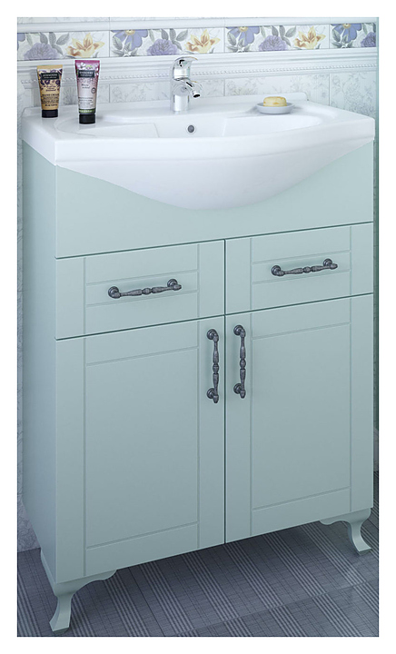 Тумба с раковиной Sanflor Глория 65 см серая