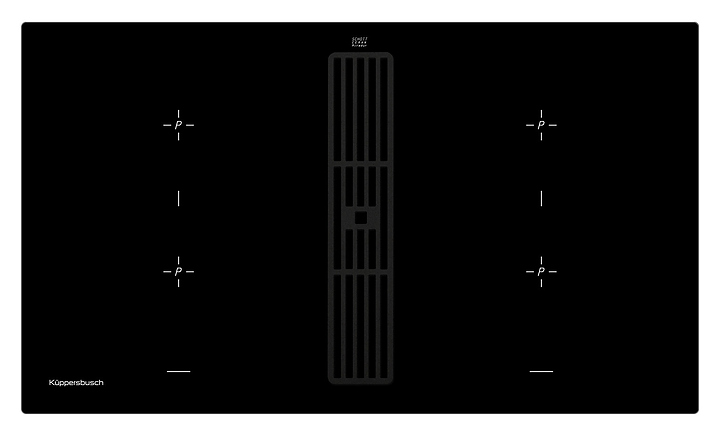 Индукционная варочная панель с вытяжкой Kuppersbusch KMI 9850.0 SR Black Velvet