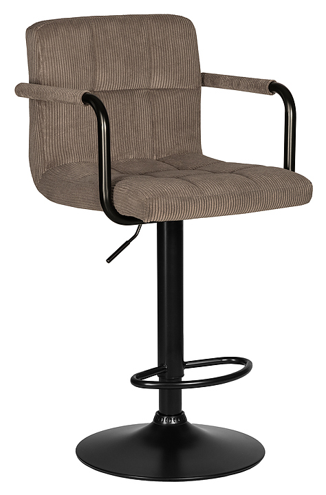 Стул барный DOBRIN 2041-25 KRUGER ARM BLACK (какао вельвет, черный)