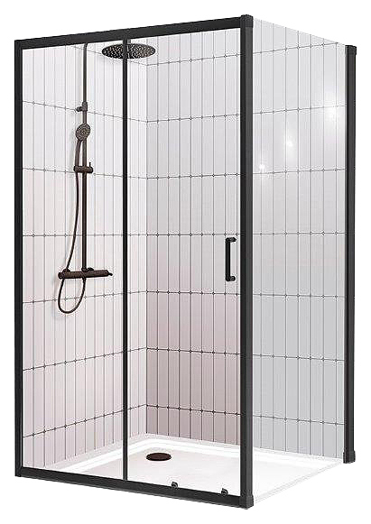 Уголок душевой BelBagno UNO-195-AH-1-120/80-C-NERO 120х80х195 см