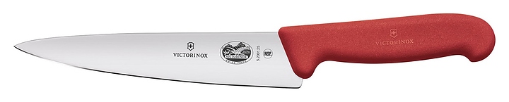 Шеф-нож поварской Victorinox 5.2001.25 Fibrox l=25 см (нерж. сталь / фиброкс) с красной ручкой