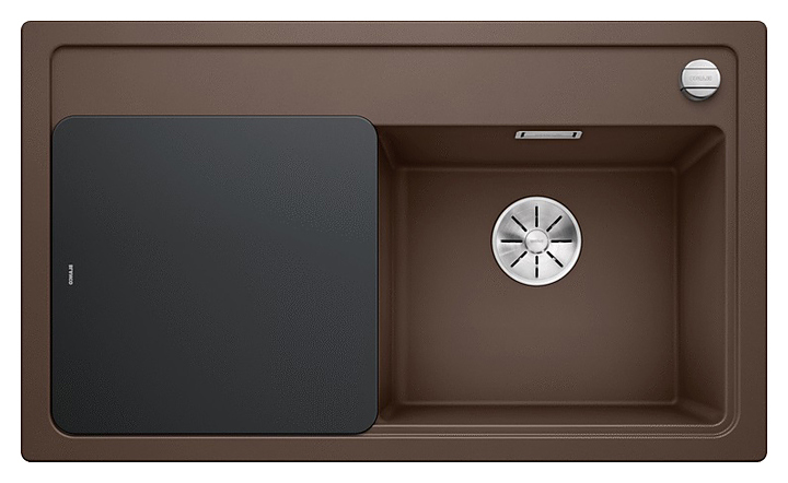 Кухонная мойка Blanco Zenar 45S InFino Silgranit (+доска стекло) кофе правая мойка
