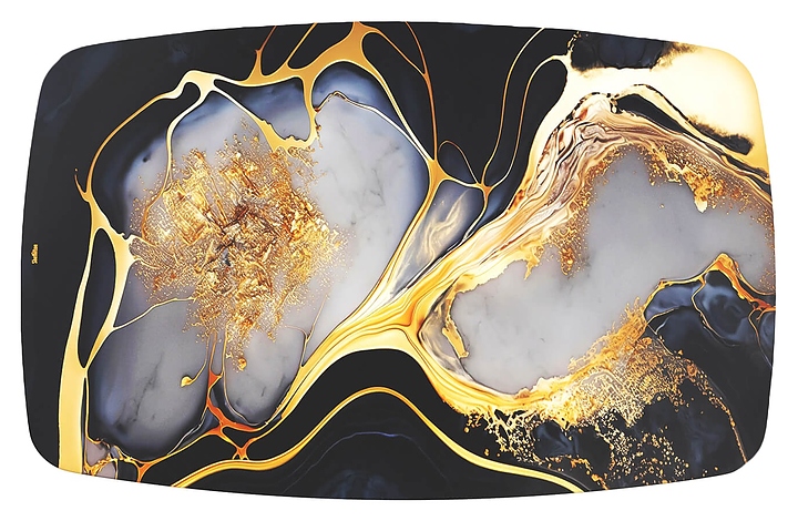 Столешница Sheffilton SHT-TT32 118/77 (стекло / МДФ) бочкообразная черный алмаз