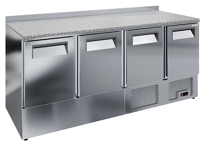 Стол холодильный POLAIR TMi4-GC гранит с бортом