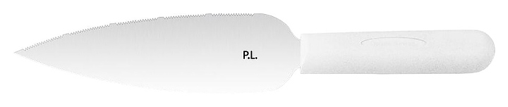 Лопатка кондитерская P.L. Proff Cuisine Chef Line 81279044 l=29,5 см с головкой 16х4,8 см прямая с зубчатой кромкой (нерж. сталь / пластик)