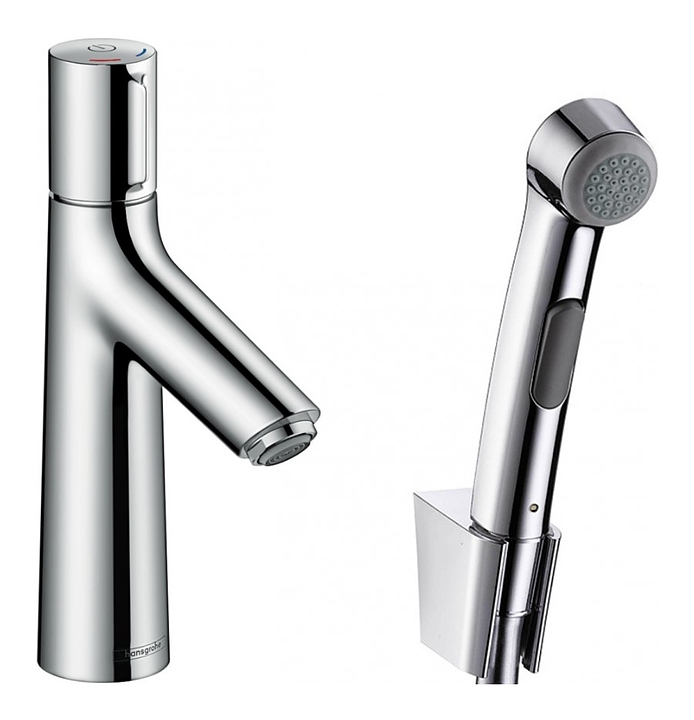 Смеситель для раковины с гигиеническим душем Hansgrohe Talis Select S 72291000 со сливным клапаном Push-Open
