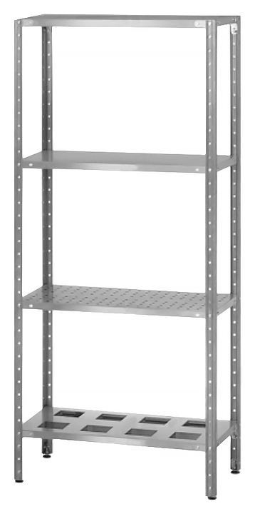 Стеллаж полочный комбинированный Mecon Norma СПЛ 800х500х1600 мм, полки-решетки, 4 шт.