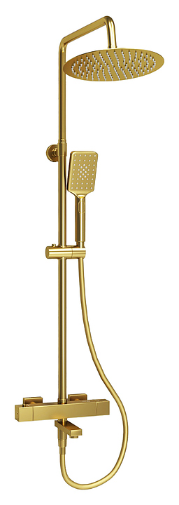 Душевая система с термостатическим смесителем Wasserkraft A199.259.201.BG Thermo глянцевое золото