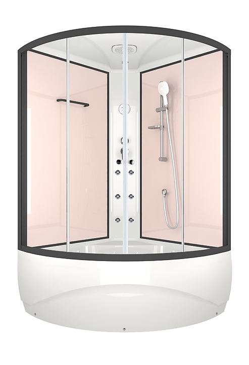Душевая кабина с гидромассажем и блоком управления Domani-Spa Vitality high DS01V1212HPcCl10 120х120 см