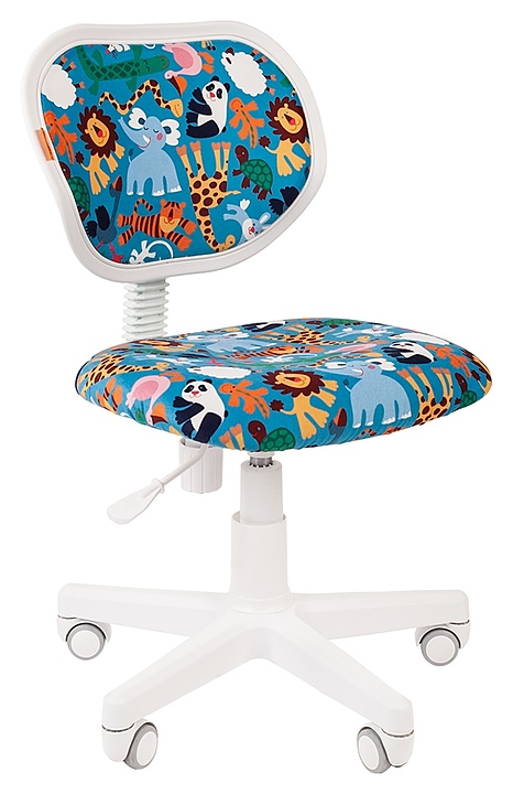 Кресло детское Chairman KIDS 106, белый каркас, рисунок «Зоопарк»