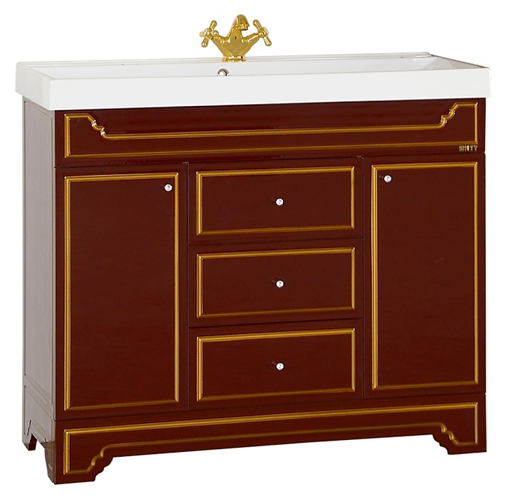 Тумба под раковину Misty Praga 105 102х83 см, бордовая с патиной