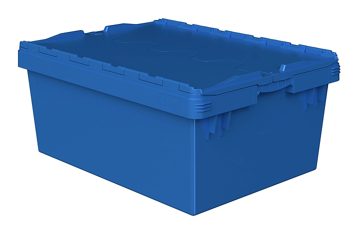 Контейнер iPlast INSTORE KVR-8634.1 800х600х340 мм усиленное дно, штабельный упор, с крышкой