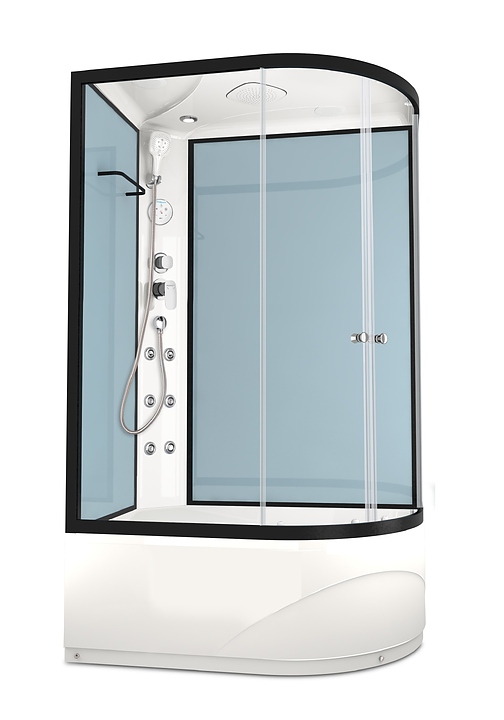 Душевая кабина с гидромассажем и блоком управления Domani-Spa Delight 128 high L DS01D128LHDbCl10 120х80 см