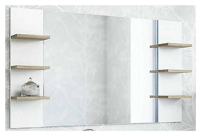 Зеркало Sanflor Ингрид 120 см белый матовый, вяз швейцарский