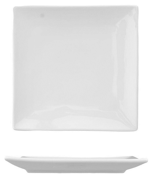 Тарелка P.L. Proff Cuisine F0007-8 20х20 см h=2,4 см (фарфор) квадратная белая