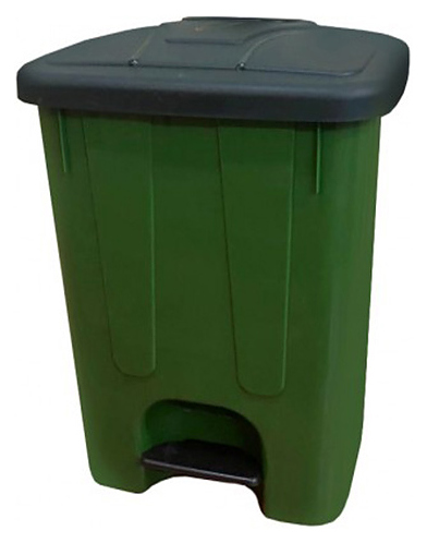 Контейнер для мусора TELKAR 50037 65 л черный, зеленый