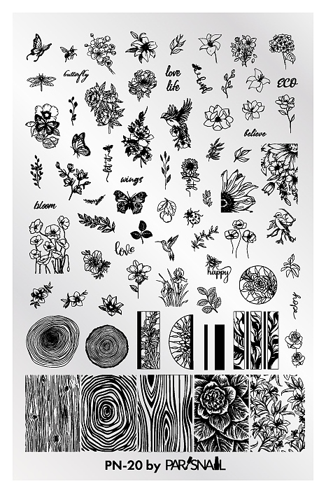 Пластина для стемпинга ParisNail PN-20 (95х145 мм)