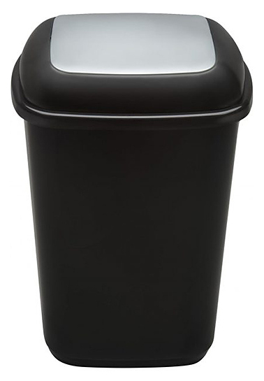 Контейнер для мусора PLAFOR Quatro Bin 90 л черный, серебряный