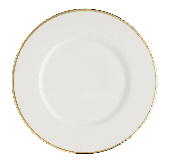 Тарелка Bonna Золотая линия Нит 74190 d 240 мм белый
