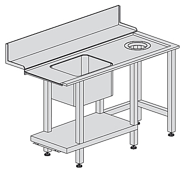 Стол для посудомоечной машины Kromo K8E-DX правый