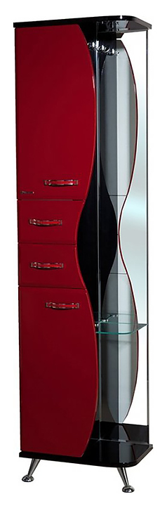 Шкаф-пенал Bellezza Рио 50 L левый, черный/красный