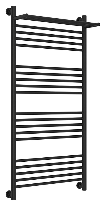 Полотенцесушитель водяной Сунержа Богема с полкой+ 120x60 см матовый черный