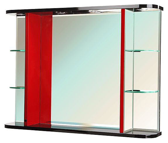 Зеркало Bellezza Рио 90 черно-красное