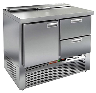 Стол для салатов HICOLD SLE2-12SN (1/6) О с крышкой и задней стенкой