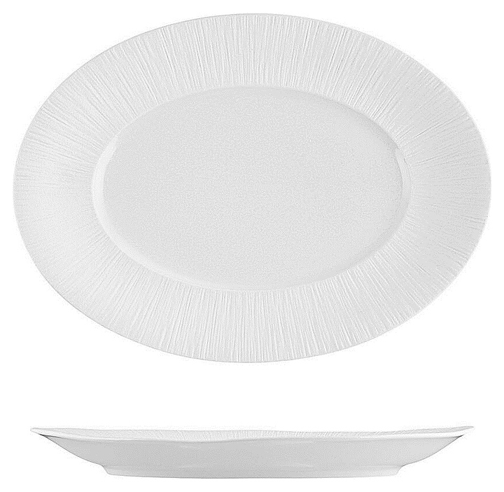 Блюдо сервировочное P.L. Proff Cuisine Frost White Moon ZA0385-12.5-ME 31,5х23,3 см h=3,5 см (фарфор) овальное белое