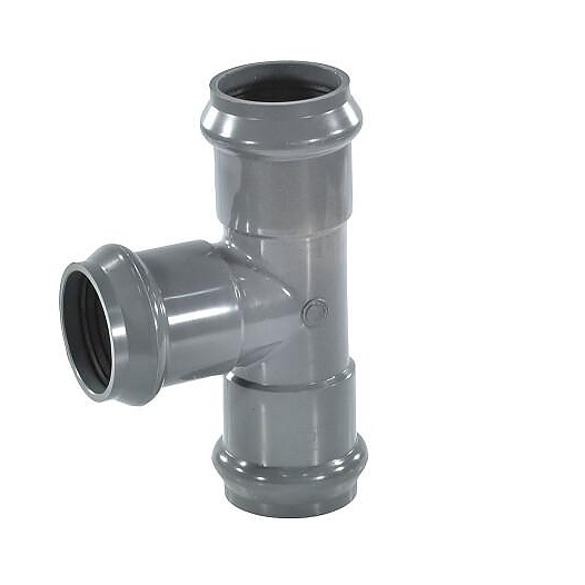 Тройник Aquaviva НПВХ серый SDR26 Дн 110х110х90гр Ру10 раструбный напорный в/к