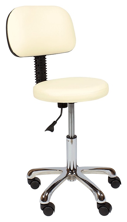 Стул мастера МЭДИСОН АСТЕК низкий со спинкой на хромированном пятилучье, слоновая кость