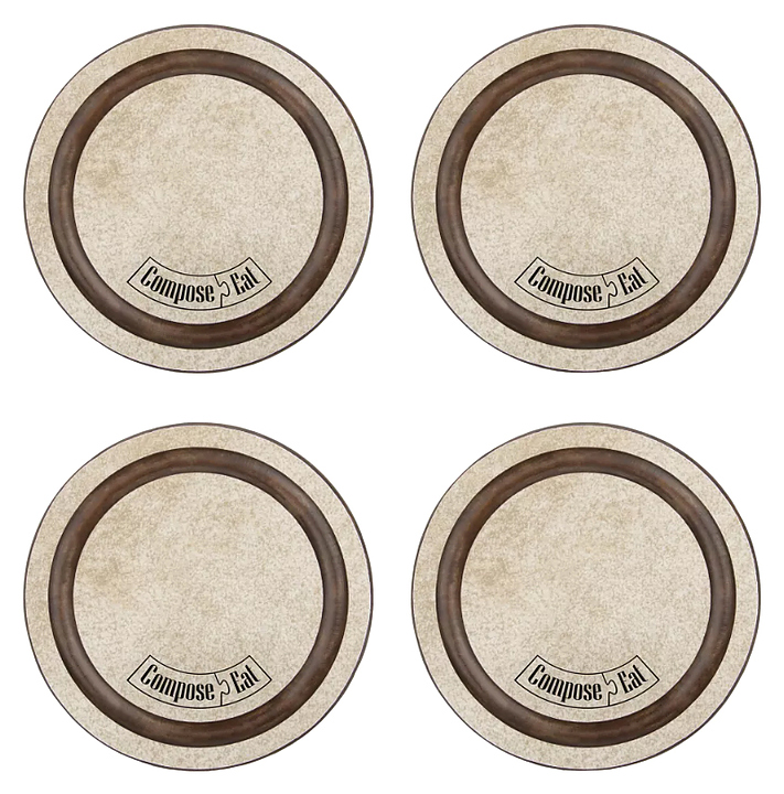 Набор подставок под кружку ComposeEat NBD4950433KL6 Бирдекель 95 мм, 4 шт., порфир кремовый