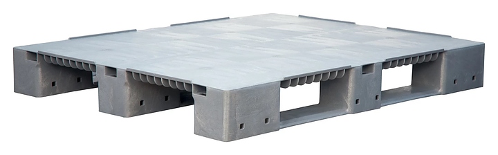 Паллет универсальный ТАРА.РУ SD 1210-1 1200х1000х150 мм (cплошной на 3-х полозьях) серый