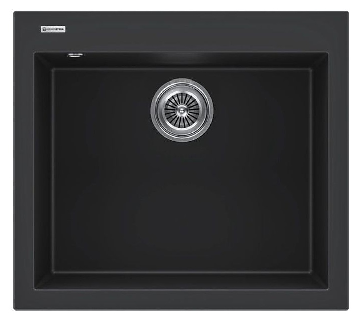 Кухонная мойка KUCHENSTERN 204BL20 OBEN 60 α-Granit 560х500х200 мм черный