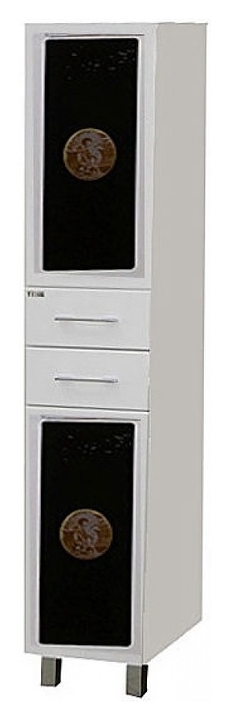 Шкаф-пенал Misty Леонардо-35 34х165 см, левый, белый, черный