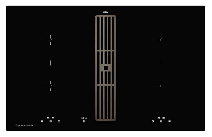 Индукционная варочная панель с вытяжкой Kuppersbusch KMI 8500.0 SR Black Chrome
