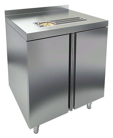 Стол закрытый HICOLD НБМСЗКСО-7/6Б (с каплесборником, ополаскивателем и бортом)