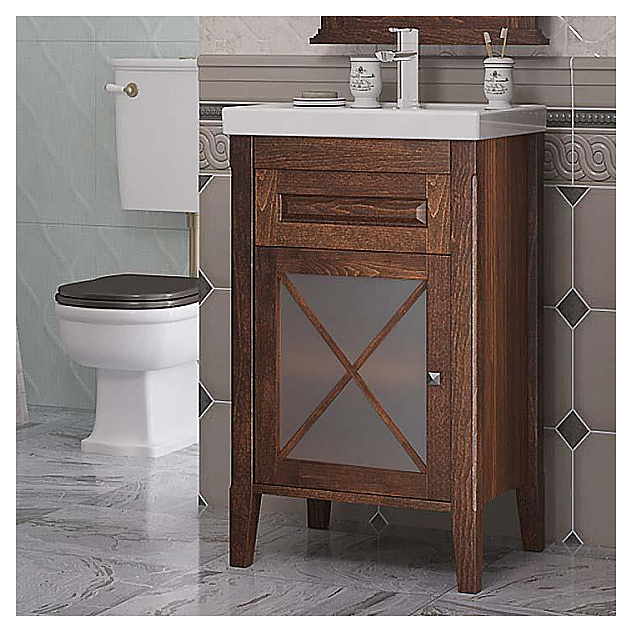 Тумба напольная под раковину OPADIRIS Палермо 50 00-00002359, светлый орех, левая