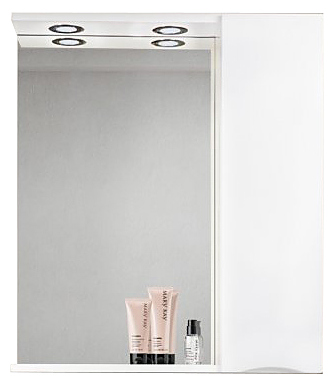 Шкаф зеркальный BelBagno MARINO-SPC-700/750-1A-BL-P-R правосторонний, с подсветкой, белый глянцевый