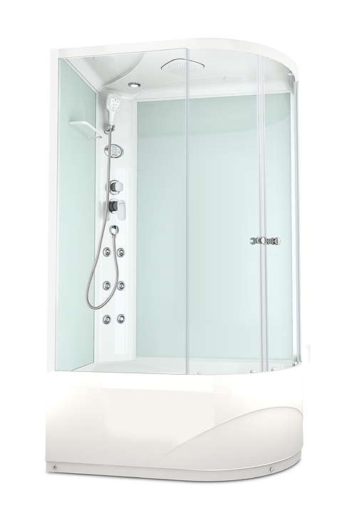 Душевая кабина с гидромассажем и блоком управления Domani-Spa Delight 128 high R DS01D128RHWCl10 120х80 см