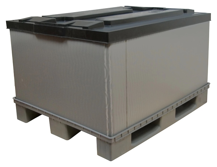 Контейнер ТАРА.РУ P-Box H700 1200х800х860 мм (сплошной) разборный на паллете с крышкой