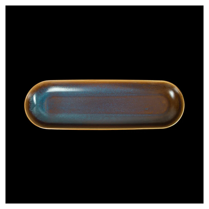 Блюдо овальное Corone Terra 10680 330х100 мм сине-коричневое