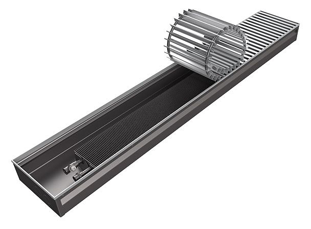 Конвектор внутрипольный КЗТО Бриз 300x80x2500 U (5 Ал 12)